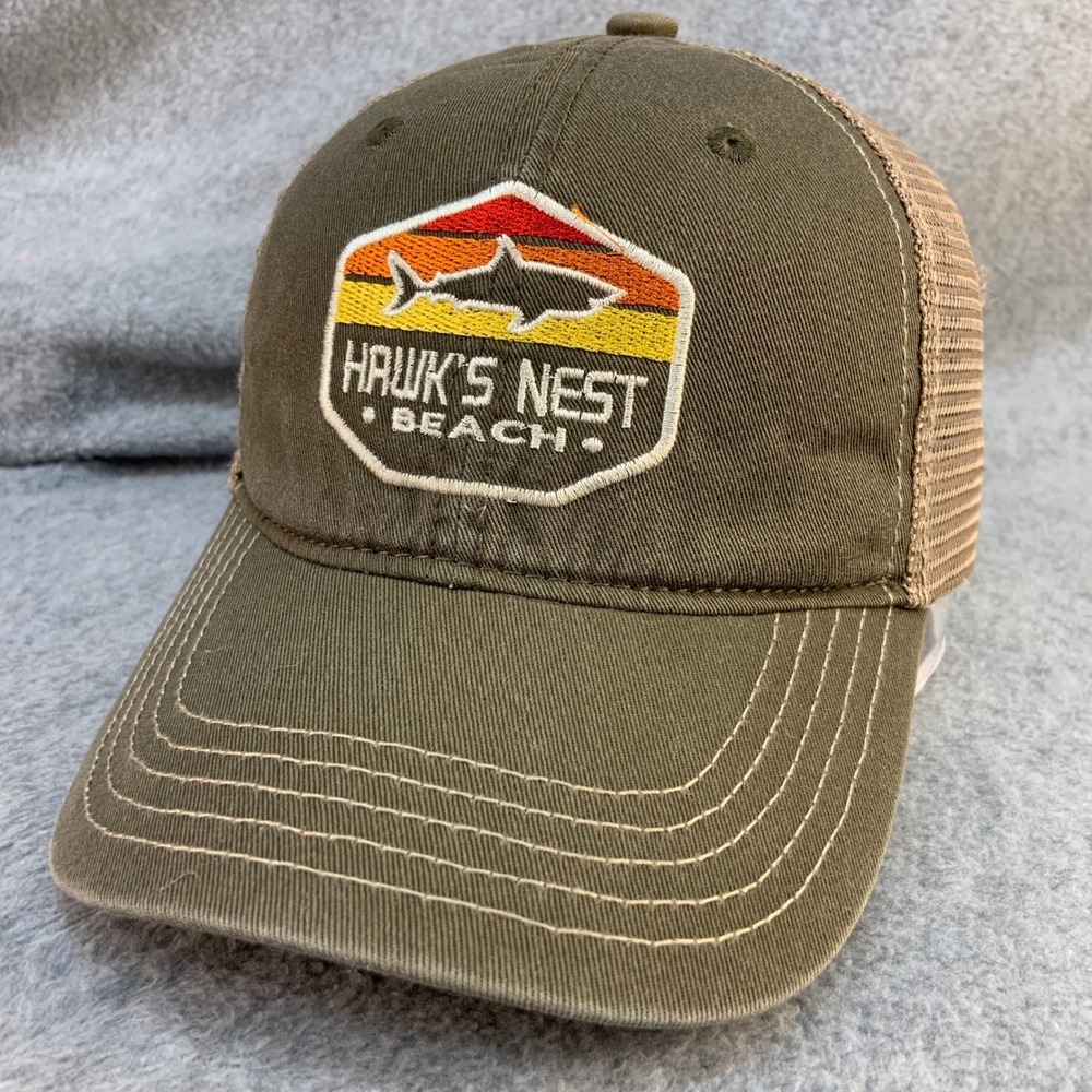 Hawk's Nest Beach Shark Unisex Gray District Trucker Hat Snapback OSFM